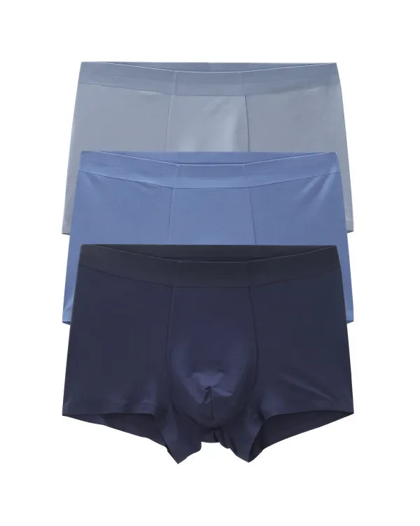 MEN'S MODAL SPANDEX TRUNKS (3-PACK) - BLUE MIX