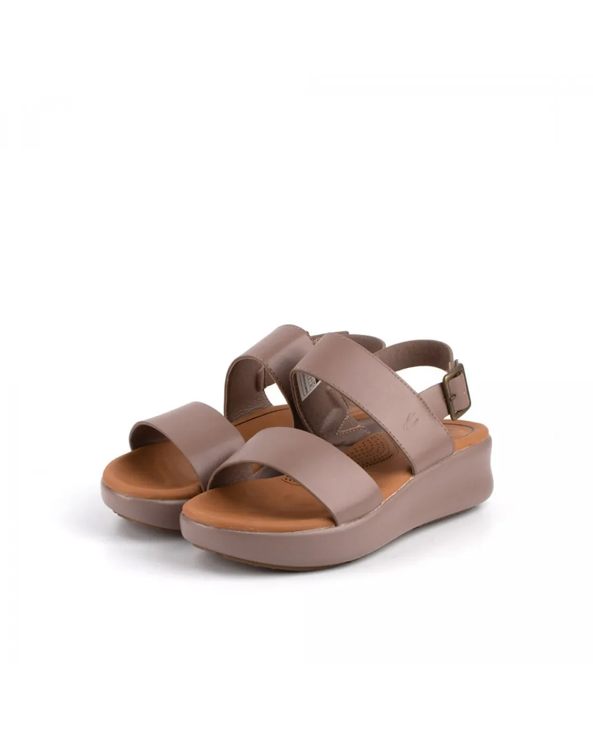 Ladies Two Strap Ankle Sandals - 782103-YR01SV-53-Almond