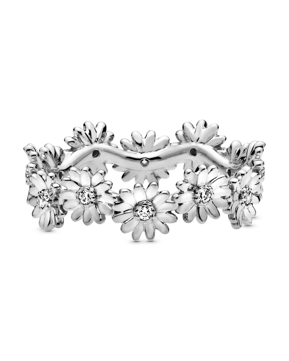 DAISY RING WITH CLEAR CUBIC ZIRCONIA