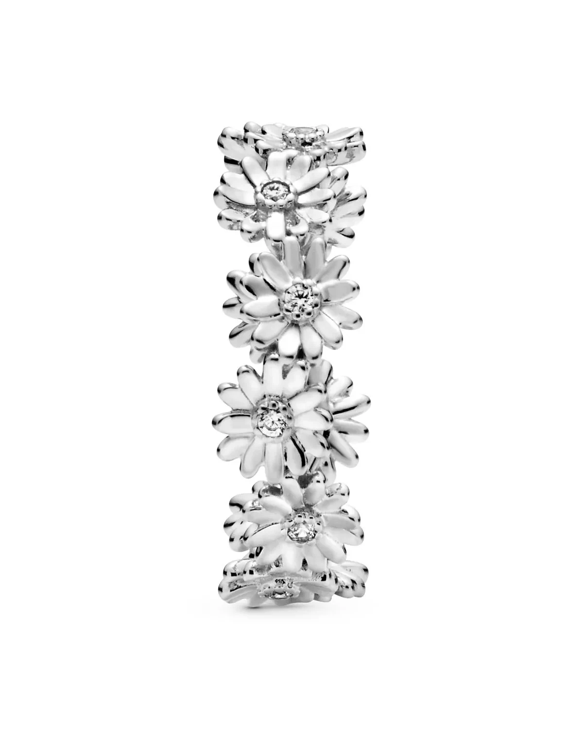 DAISY RING WITH CLEAR CUBIC ZIRCONIA