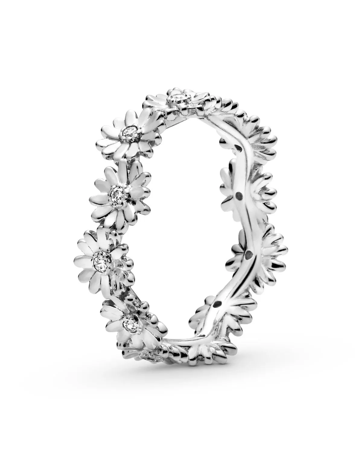DAISY RING WITH CLEAR CUBIC ZIRCONIA