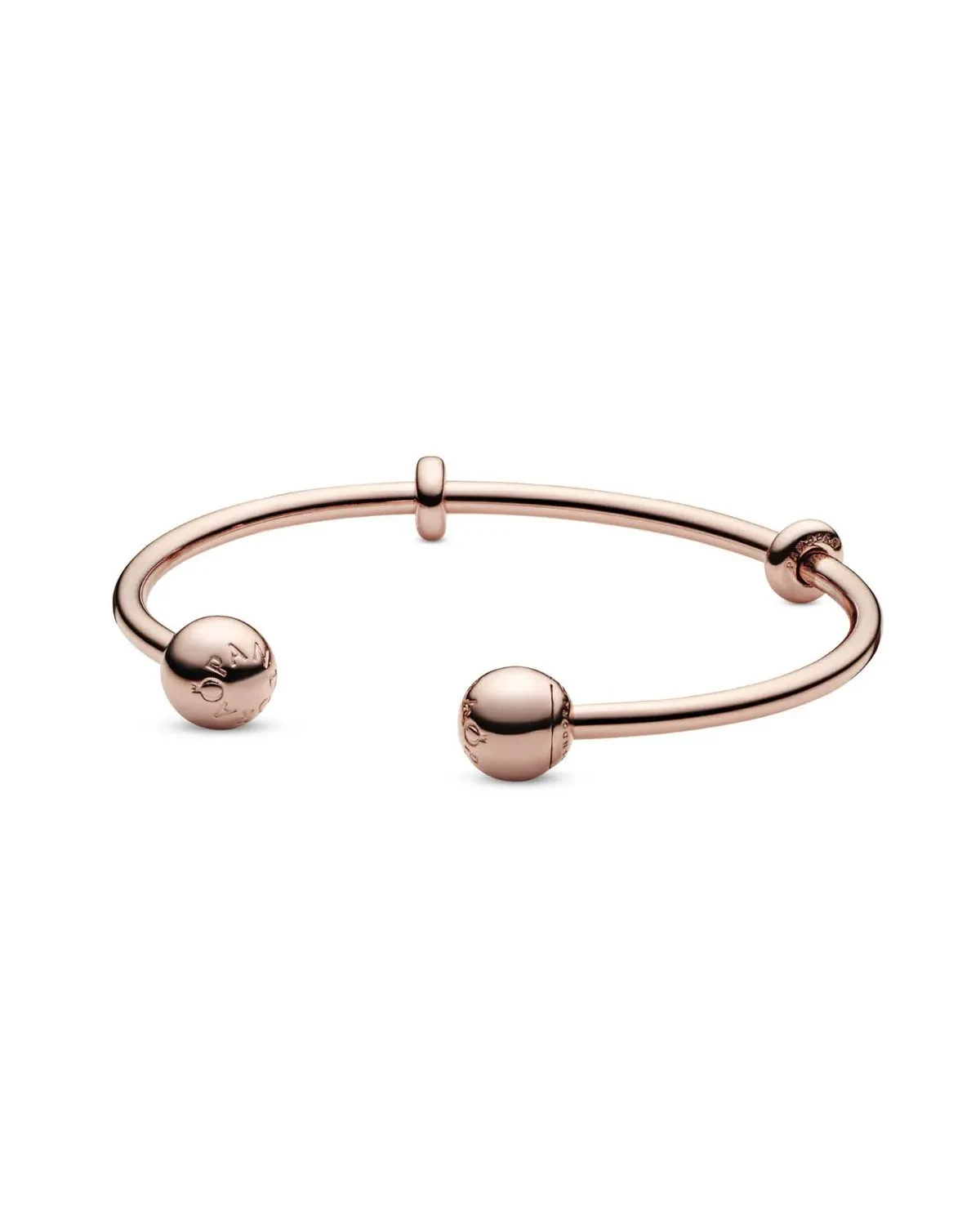 ROSE OPEN BANGLE WITH SILICONE STOPPERS AND INTERCHANGEABLE END CAPS