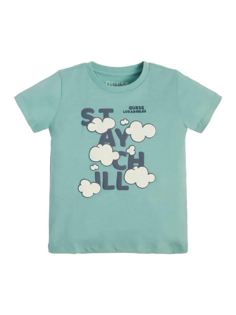 TODDLER BOY-FRONT LOGO T-SHIRT - LAGOON FOG