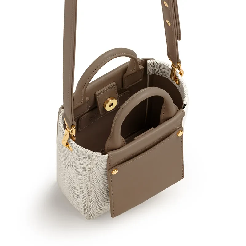 NICOLA MINI TOTE LUXE CANVAS - DARK MOCHA
