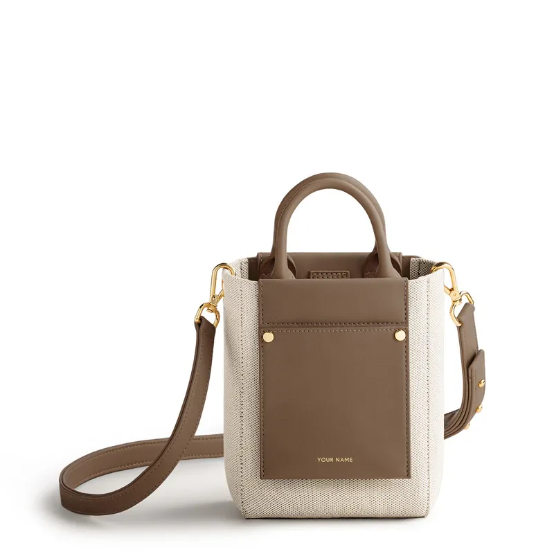NICOLA MINI TOTE LUXE CANVAS - DARK MOCHA