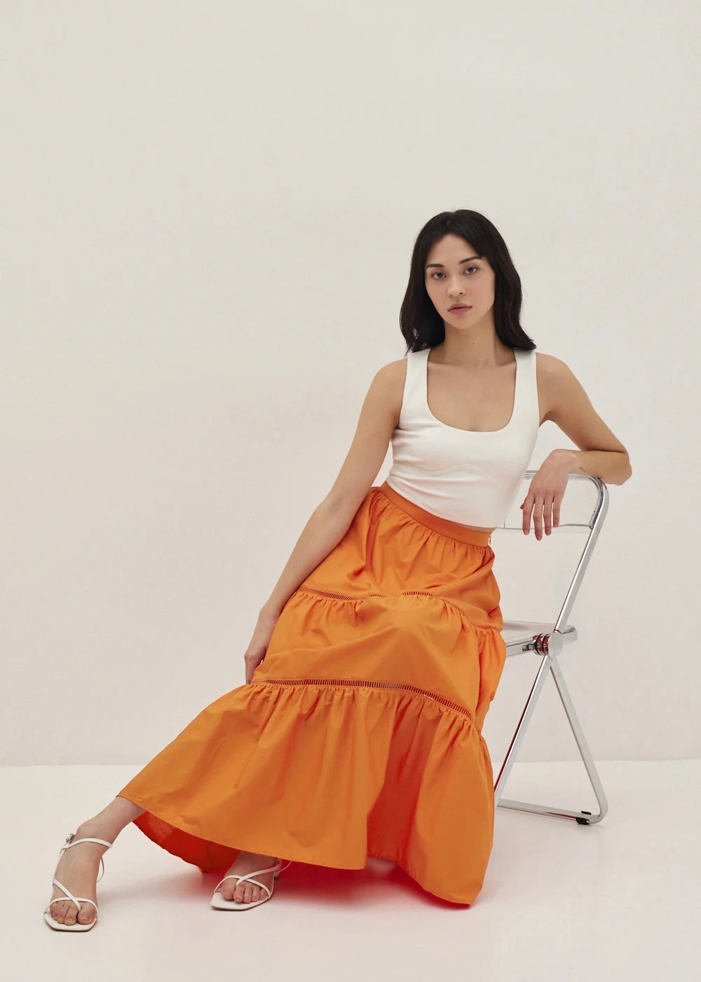 HARLIE TIERED FLARE SKIRT