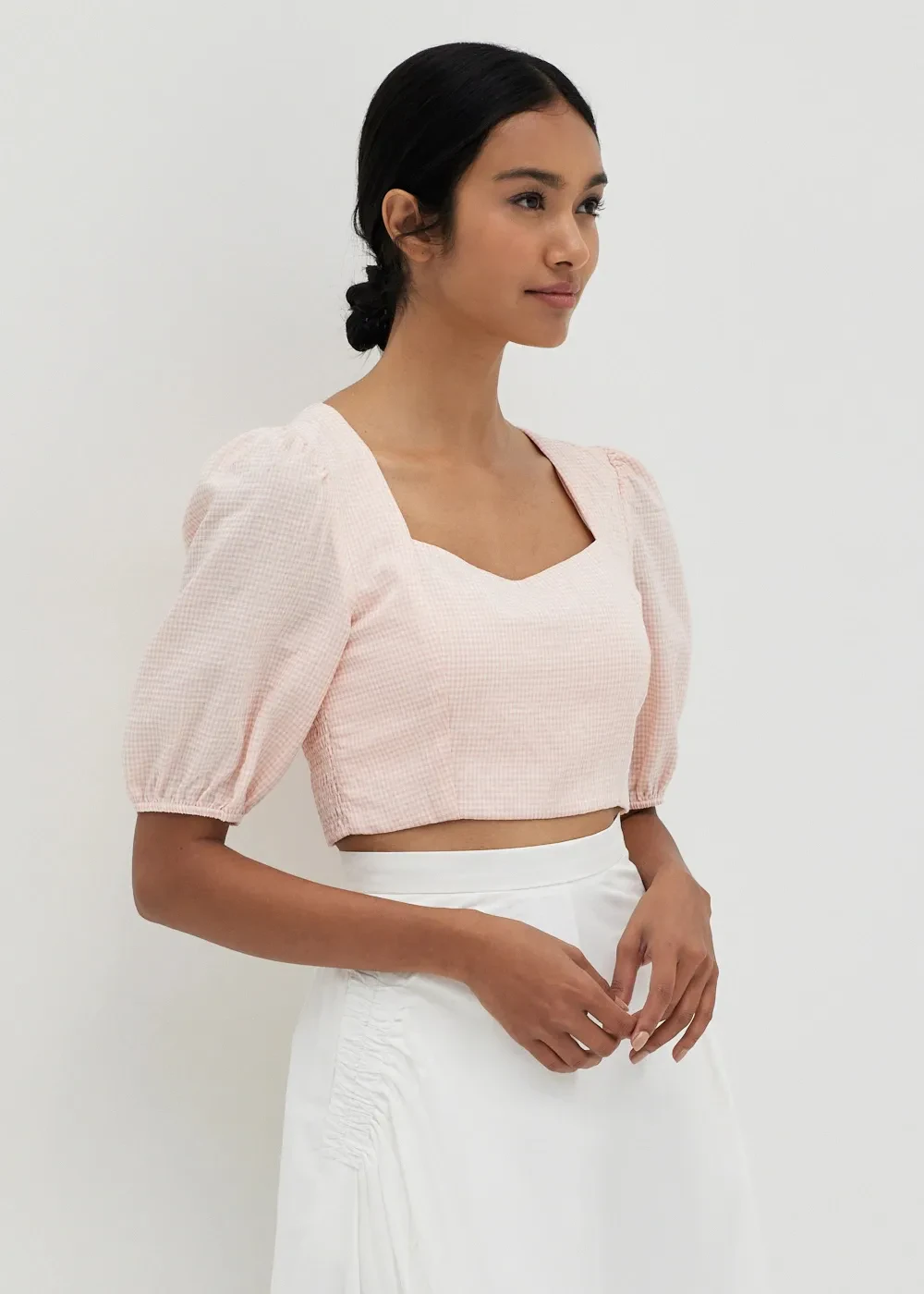JAILEEN BUSTIER PUFF SLEEVE TOP