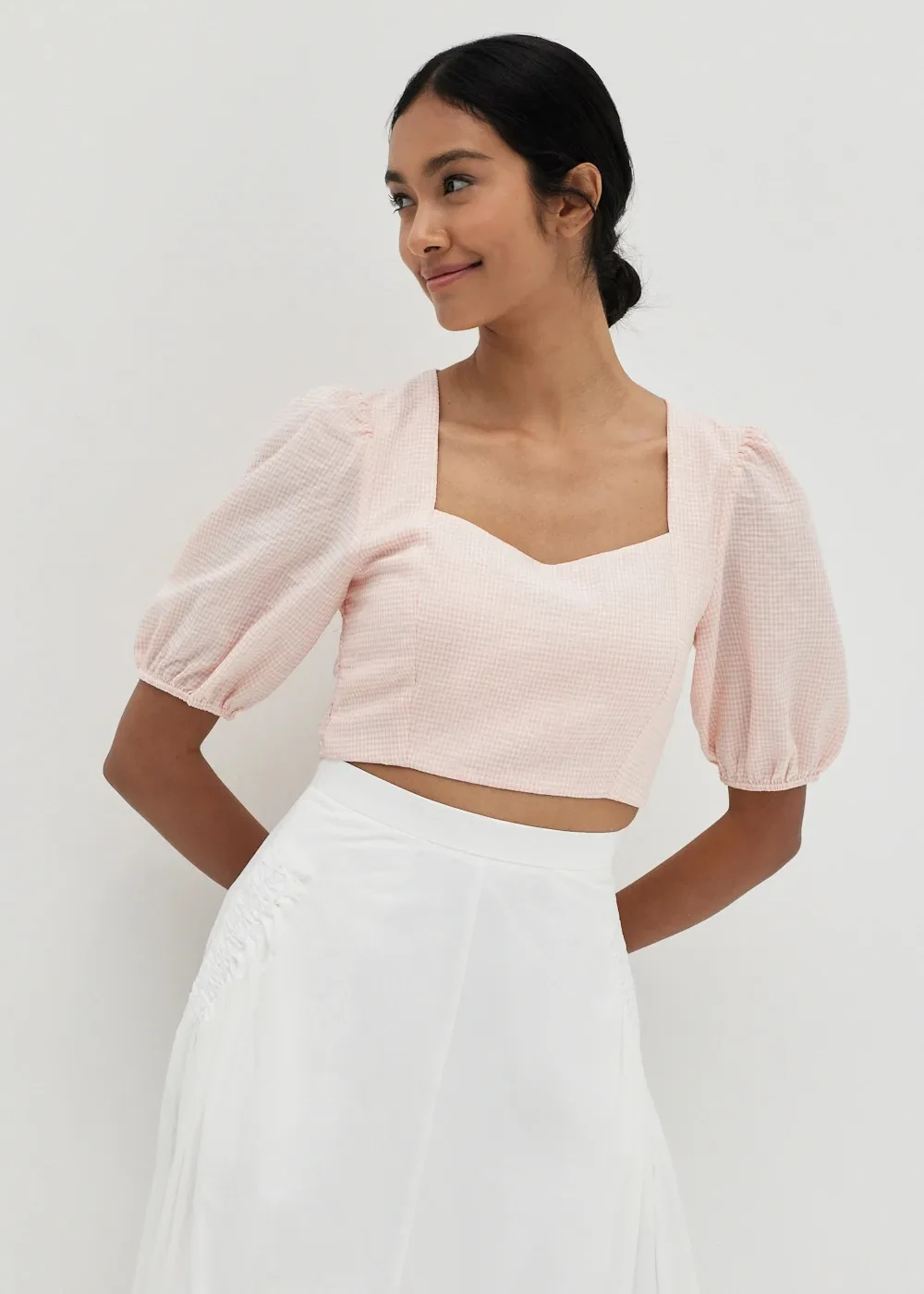 JAILEEN BUSTIER PUFF SLEEVE TOP