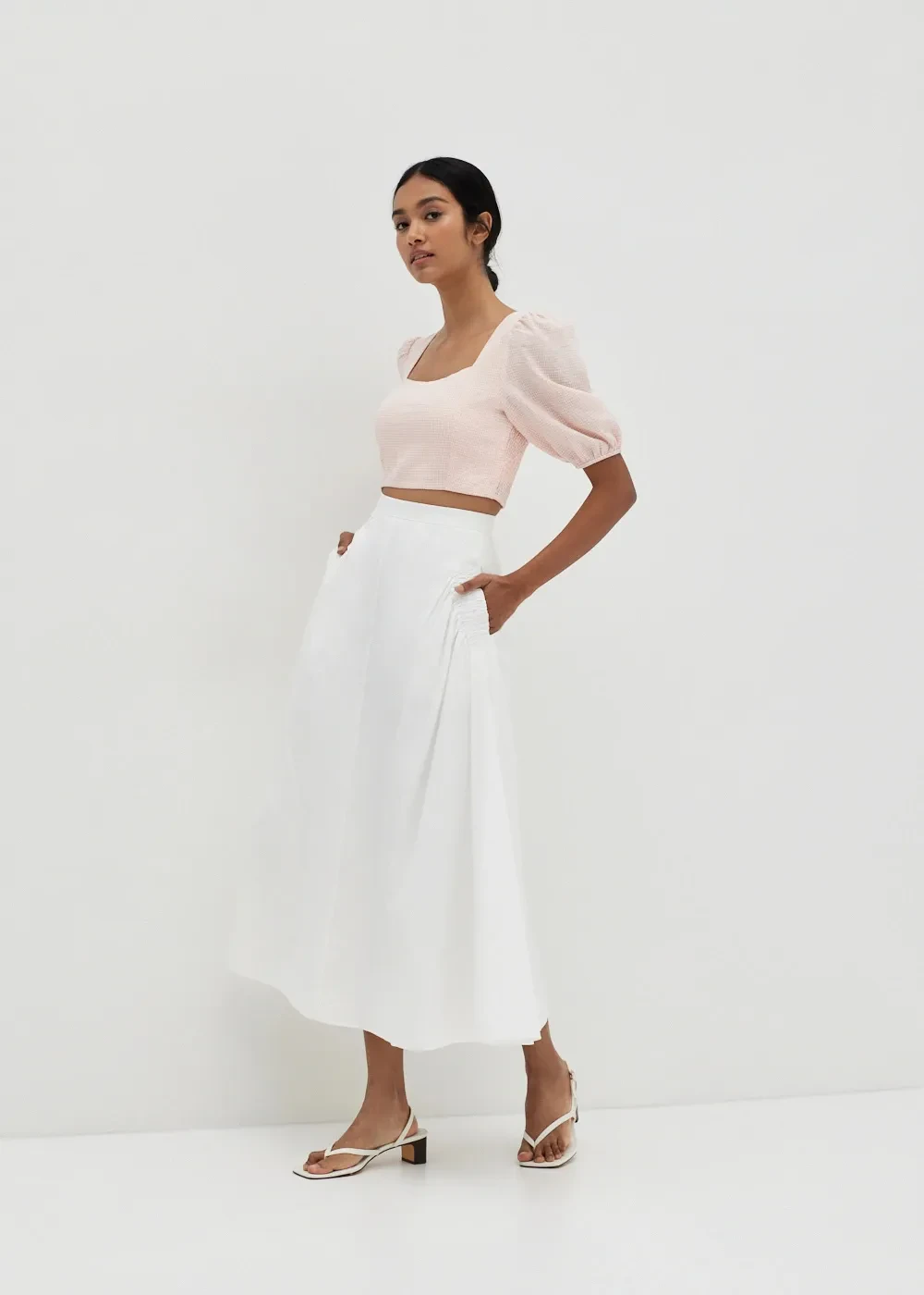 JAILEEN BUSTIER PUFF SLEEVE TOP