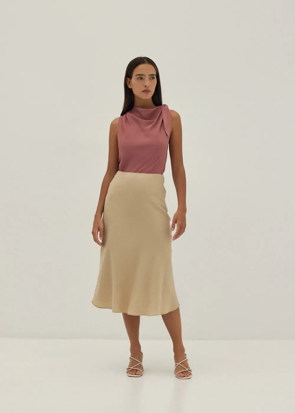 NADIYA COWL NECK SHELL TOP