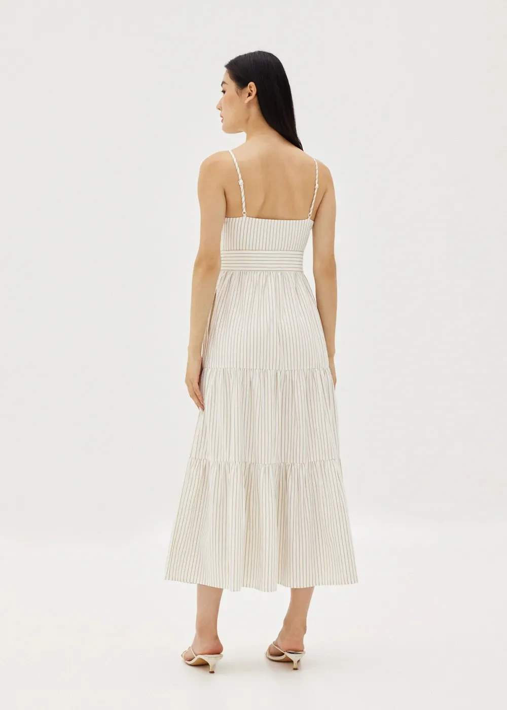 PIXIE PADDED TIERED MAXI DRESS