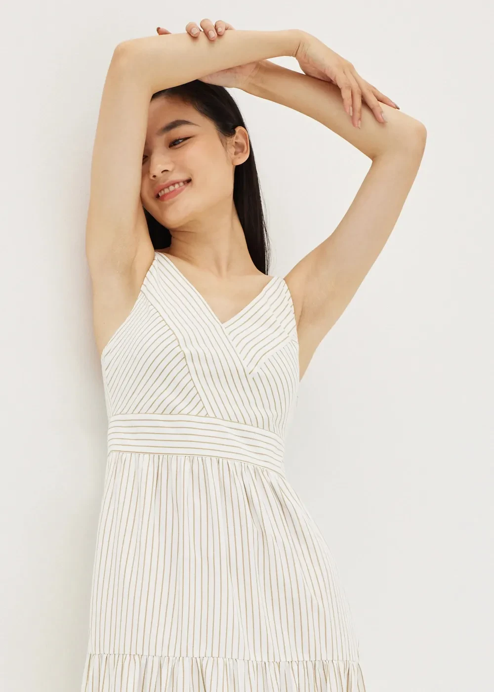 PIXIE PADDED TIERED MAXI DRESS