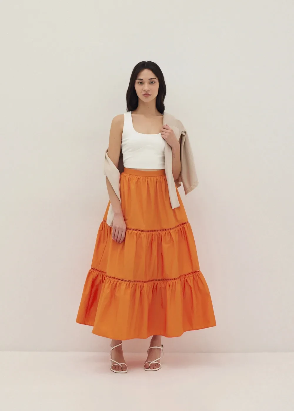 HARLIE TIERED FLARE SKIRT