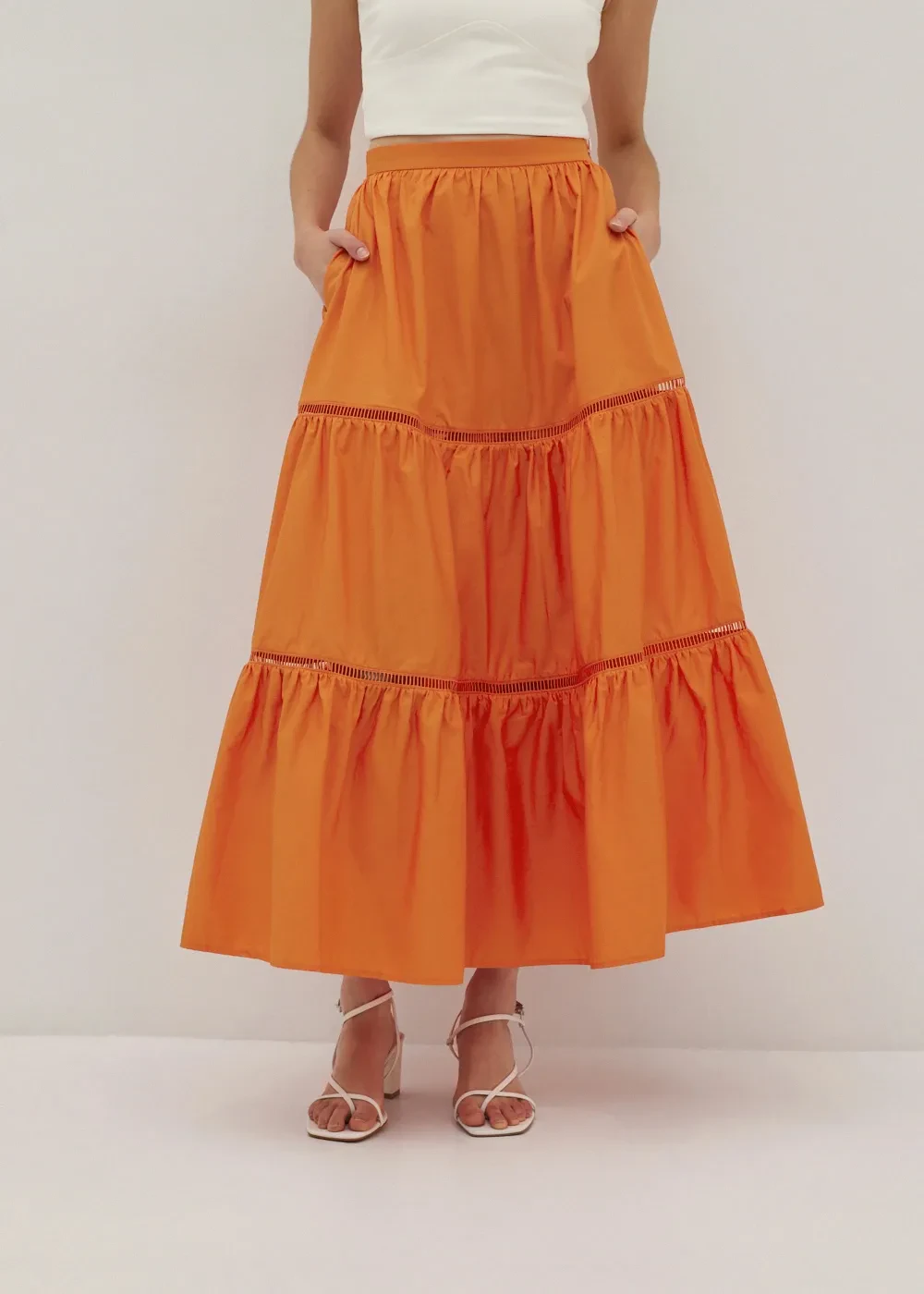 HARLIE TIERED FLARE SKIRT