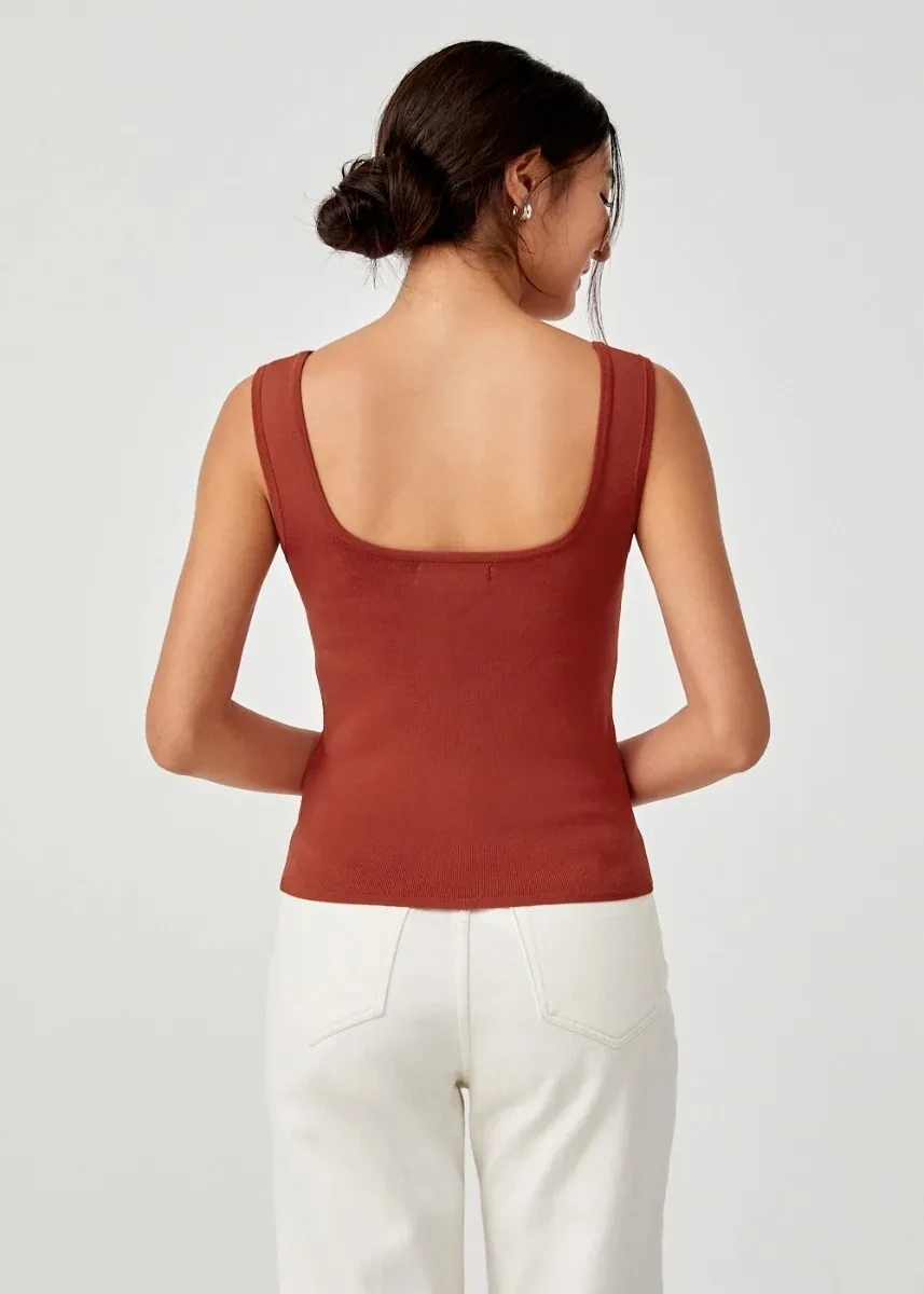 QUINCY SQUARE NECK KNIT TANK