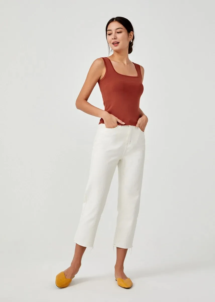 QUINCY SQUARE NECK KNIT TANK