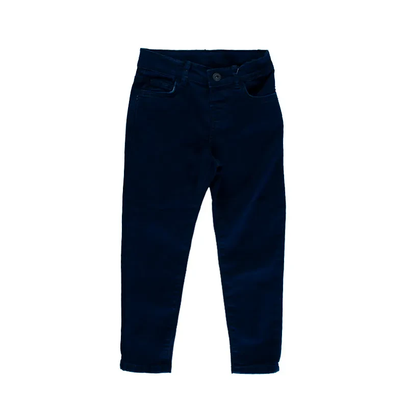 BASIC WOVEN DENIM TROUSERS  IN DARK RODEO 