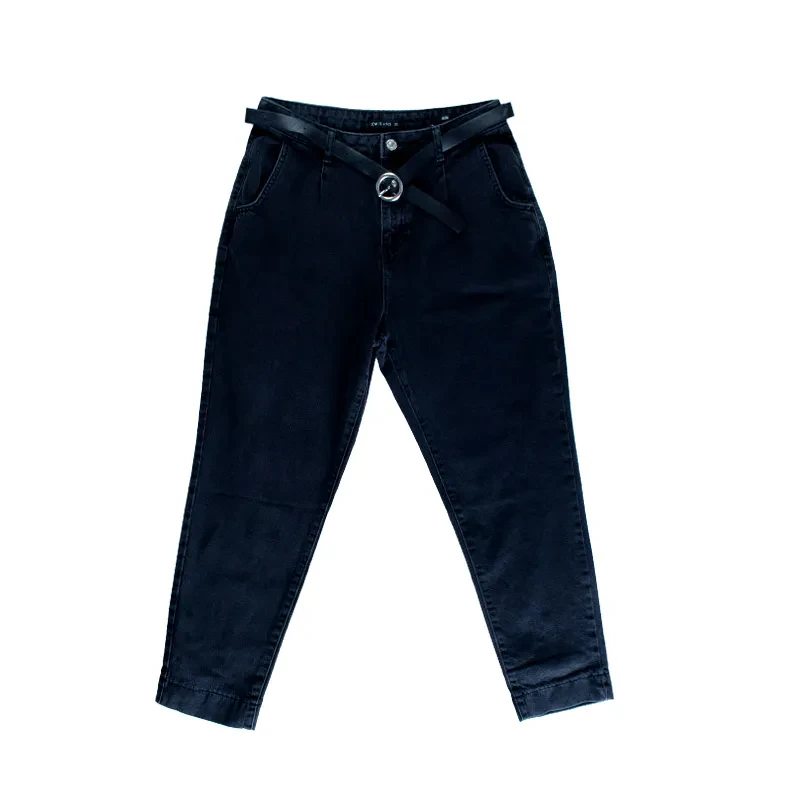 BASIC WOVEN DENIM TROUSERS
