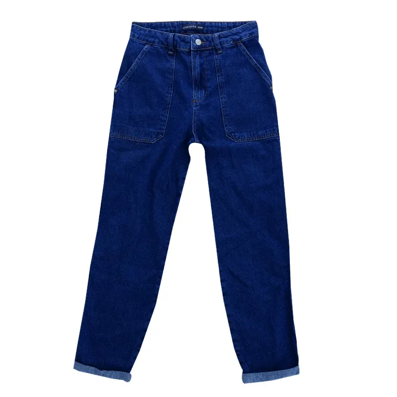 WOVEN DENIM TROUSERS IN DARK RODEO