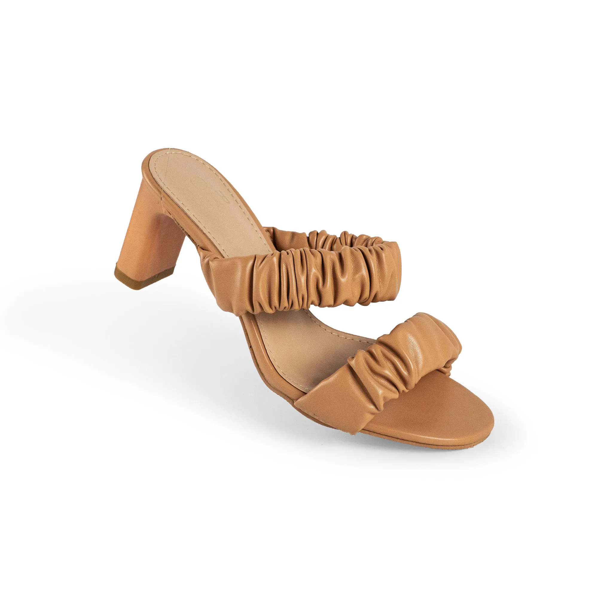 XANDRA RUFFLED HEELS - NUDE