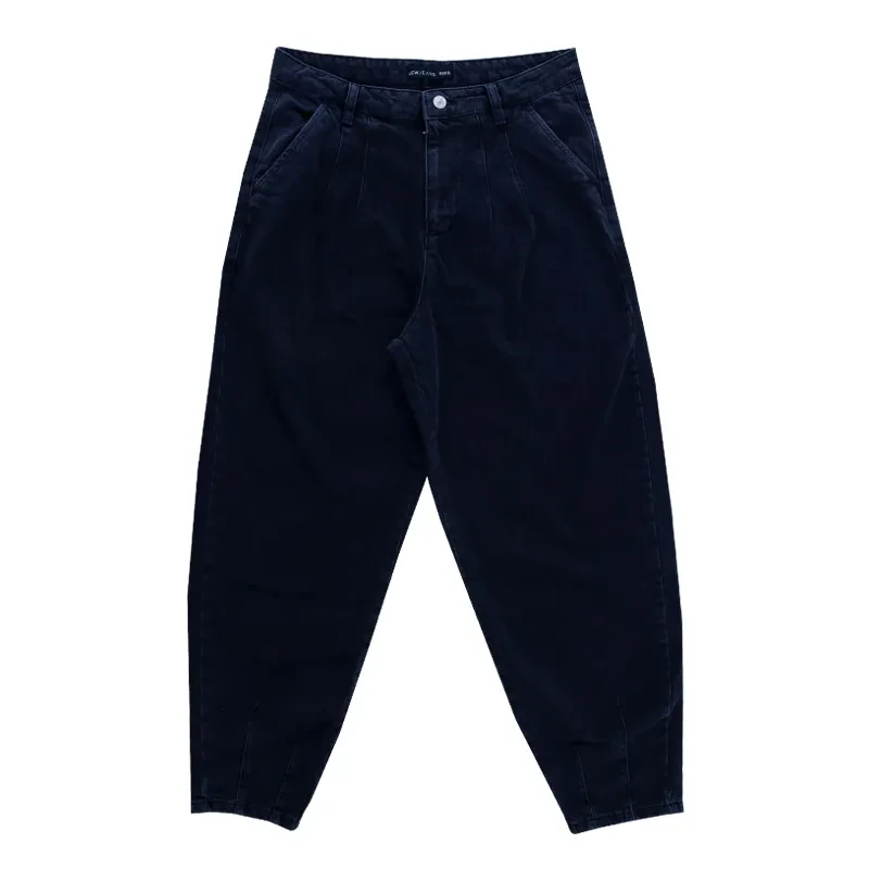 WOVEN JEAN TROUSERS IN BLACK