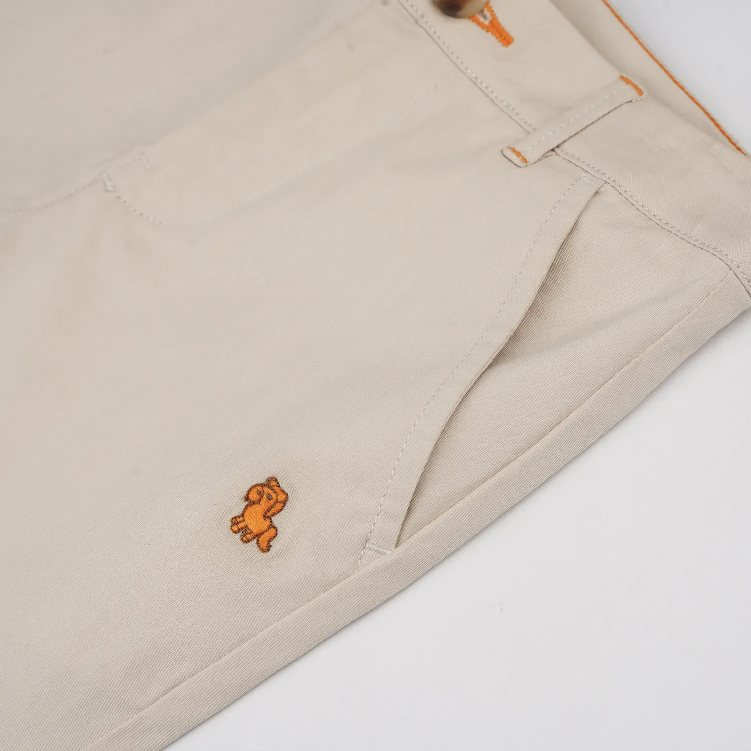 PONEY BOYS KHAKI TWILL BRUSH LONG PANTS