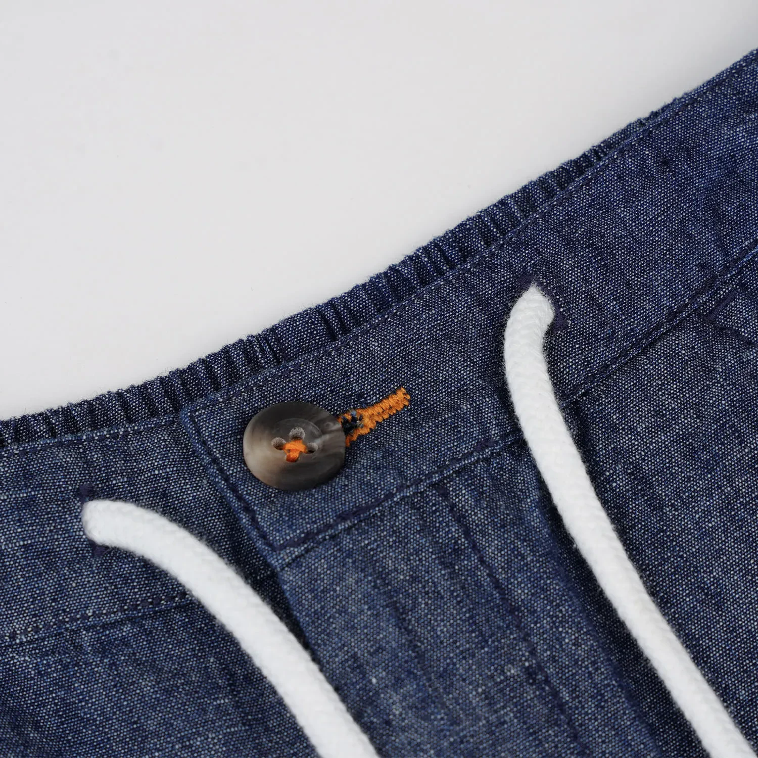 BOYS NAVY CHAMBRAY ORANGE PONEY LOGO LONG PANTS