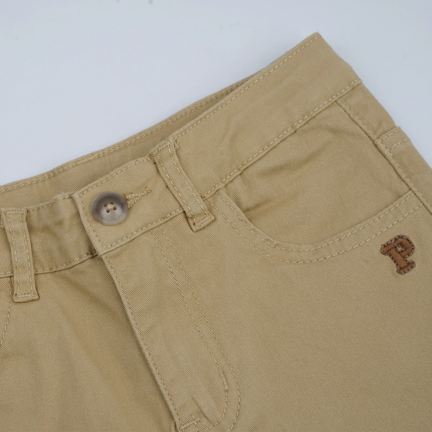 PONEY BOYS KHAKI TWILL BRUSH CHINOS SHORT PANTS