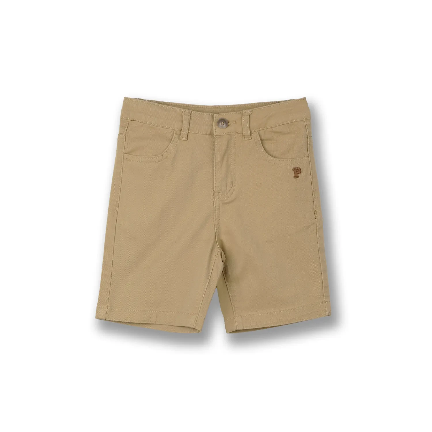 PONEY BOYS KHAKI TWILL BRUSH CHINOS SHORT PANTS
