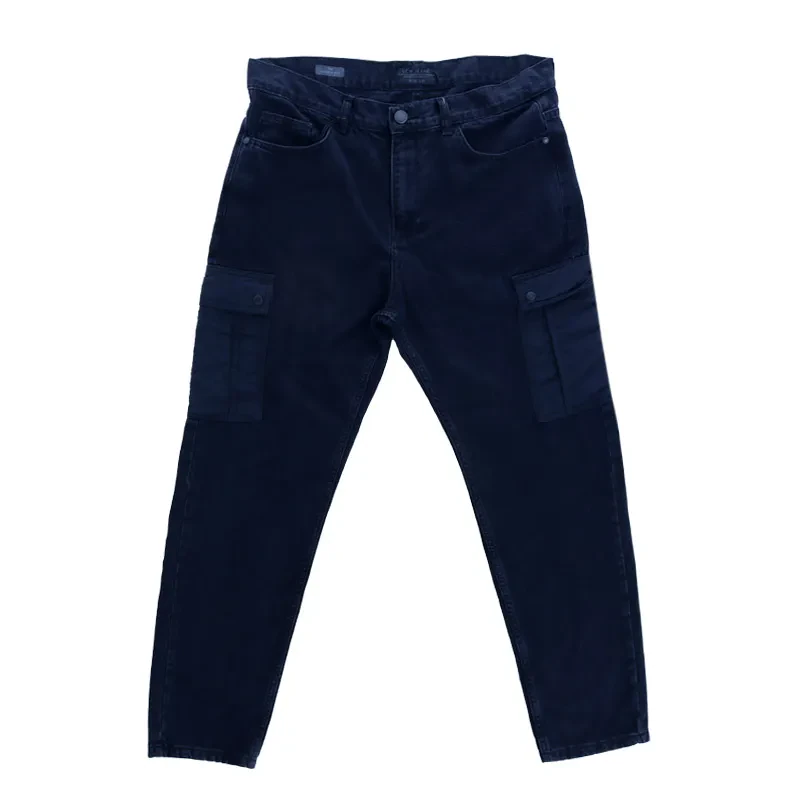 WOVEN DENIM TROUSERS IN BLACK
