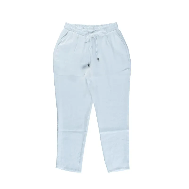 BASIC WOVEN TROUSERS IN ECRU 