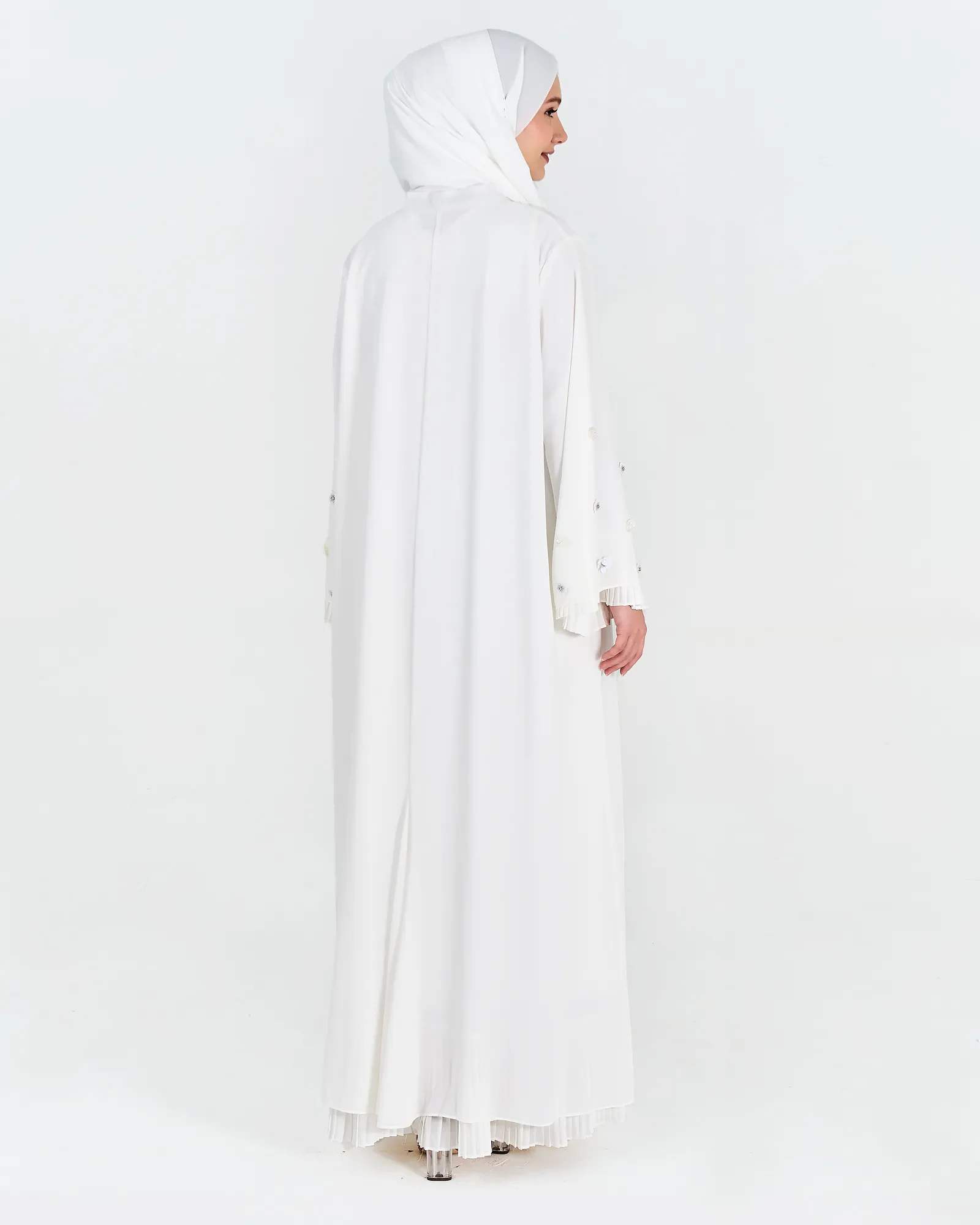 SALMA ABAYA IN WHITE