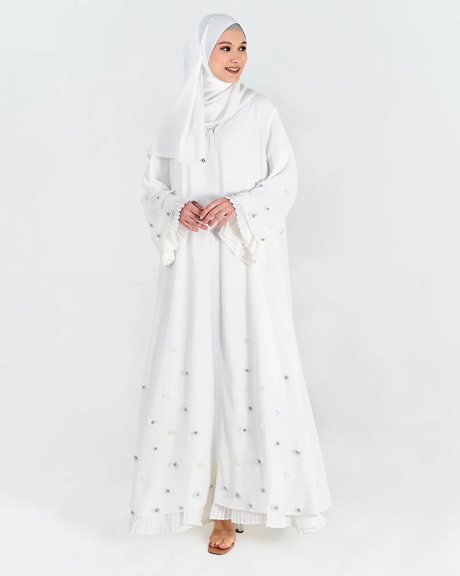 SALMA ABAYA IN WHITE