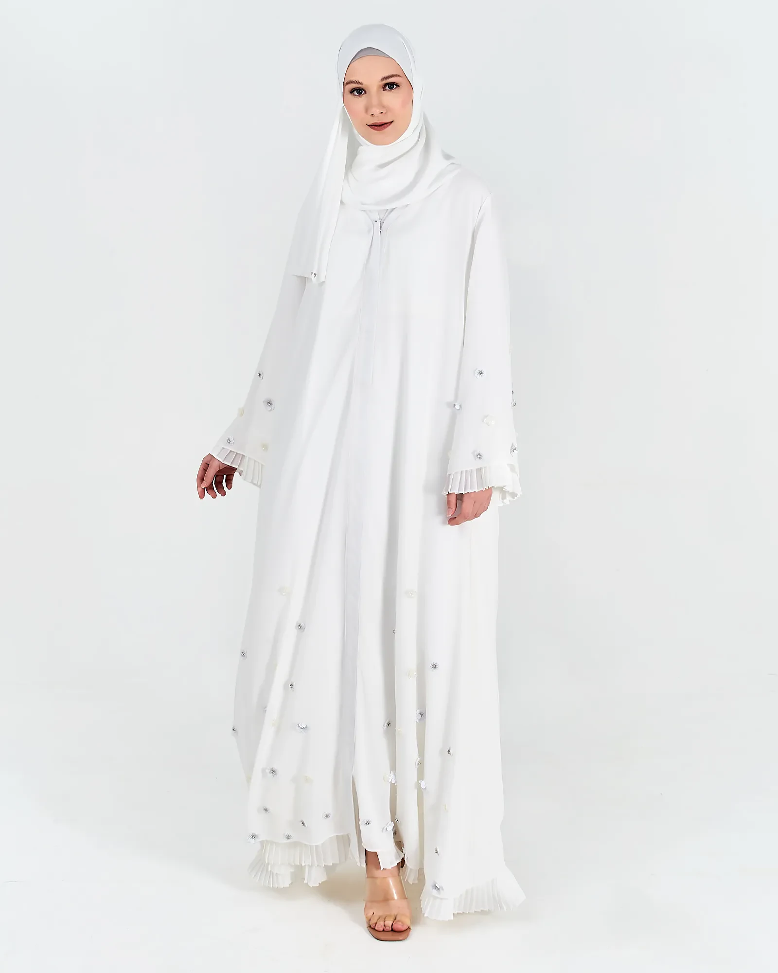 SALMA ABAYA IN WHITE