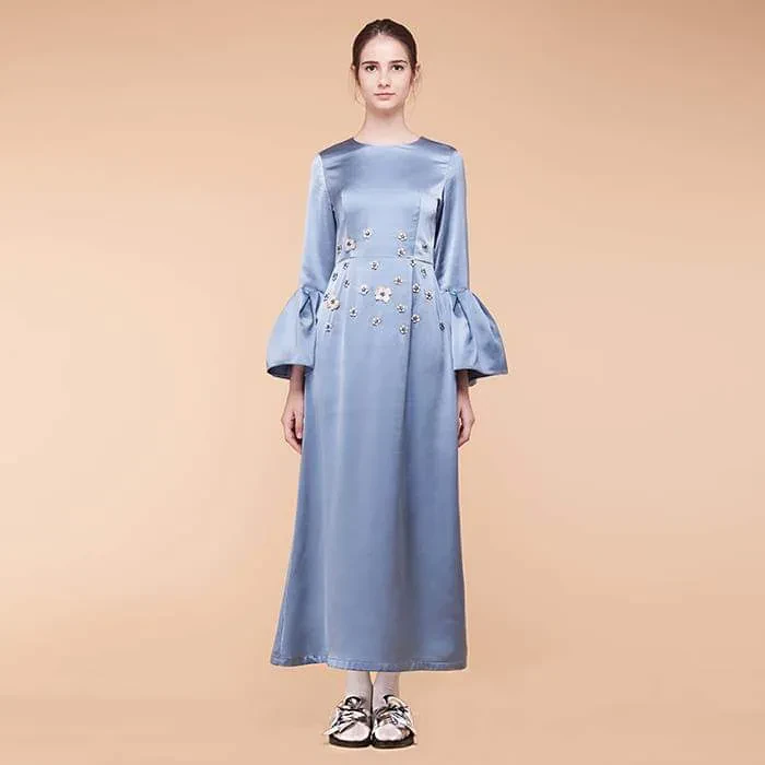 MAWAR EMBELLISHED DRESS SKY BLUE