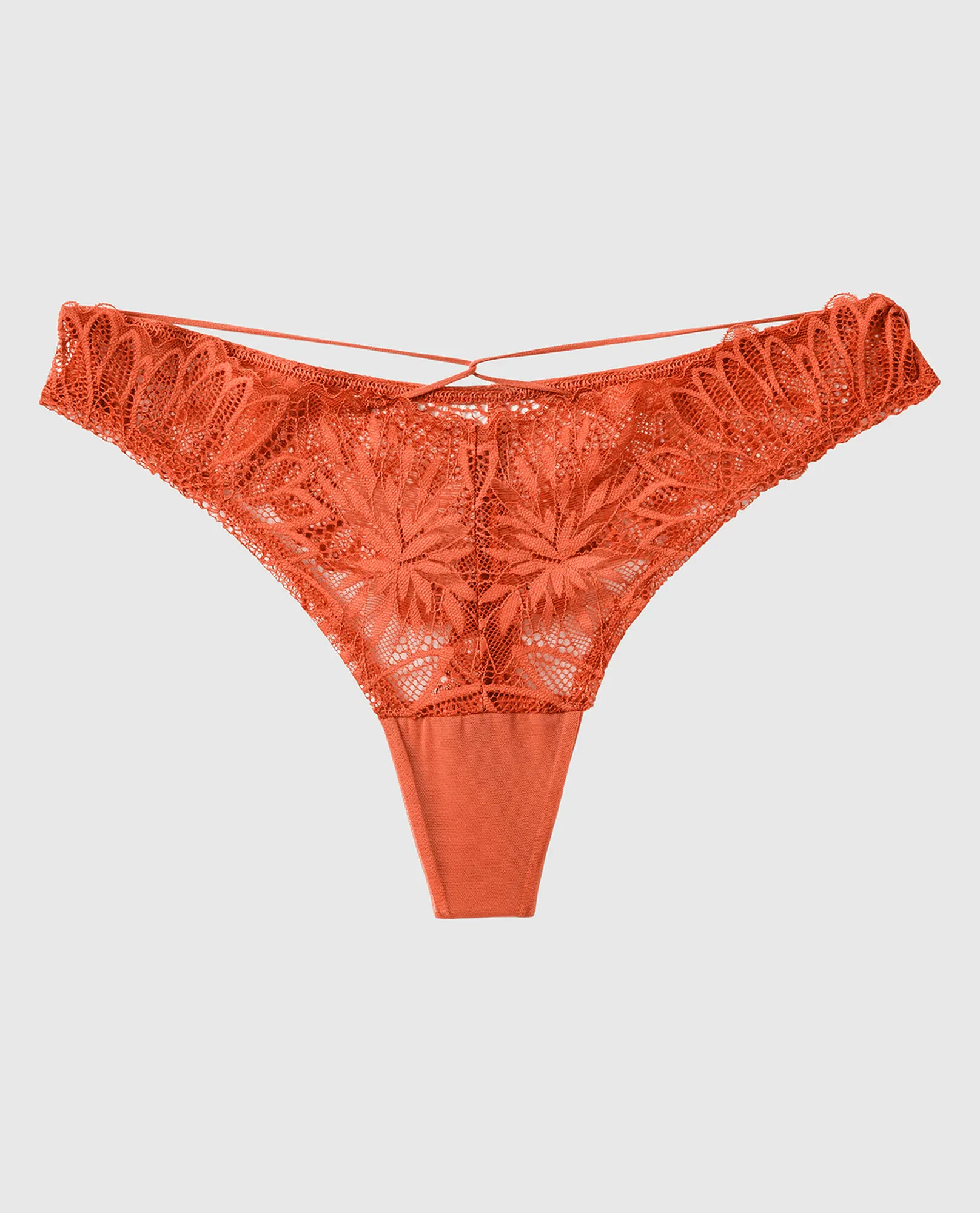 DIVA HIGH LEG THONG PANTY - TERRA COTA