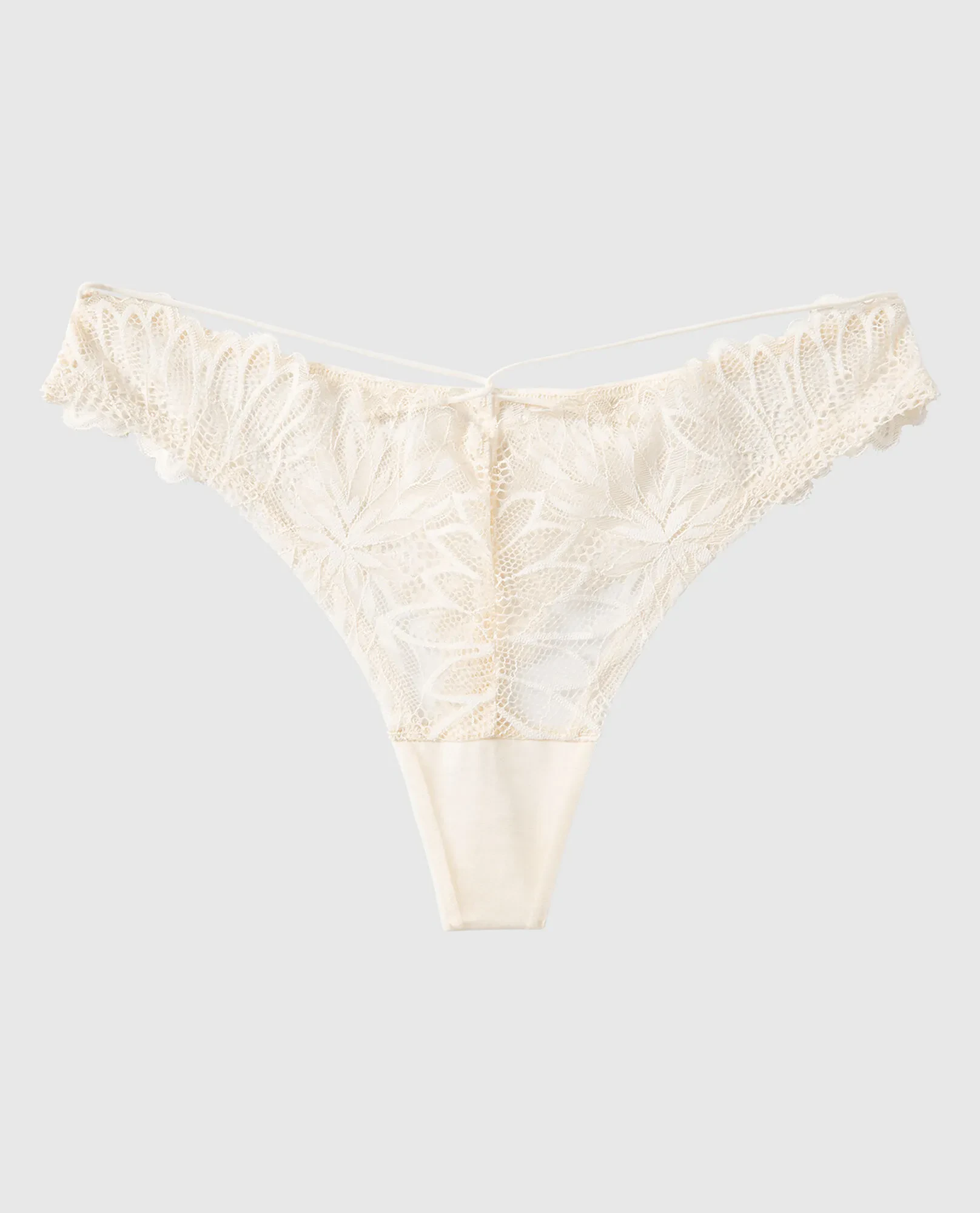 DIVA HIGH LEG THONG PANTY - SOFT CREAM