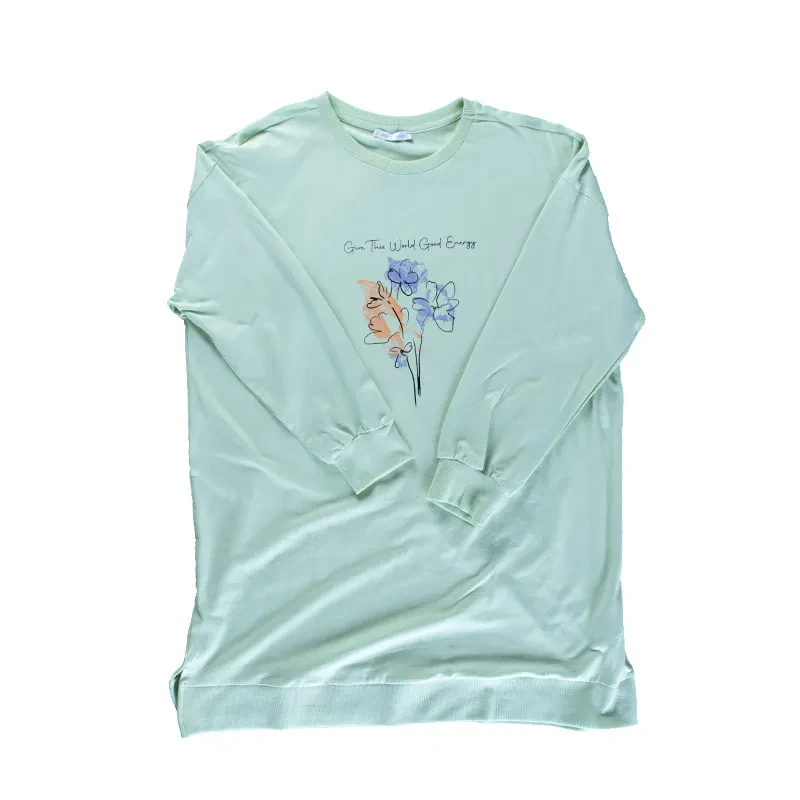 LONG SLEEVE TUNIC IN PASTEL GREEN 