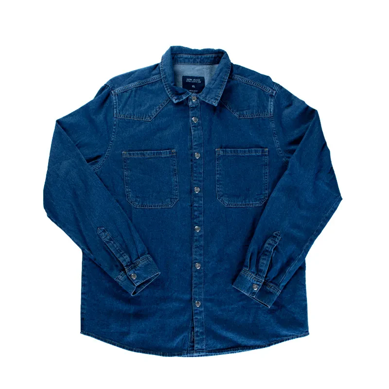 LONG SLEEVED DENIM SHIRT IN MEDIUM RODEO