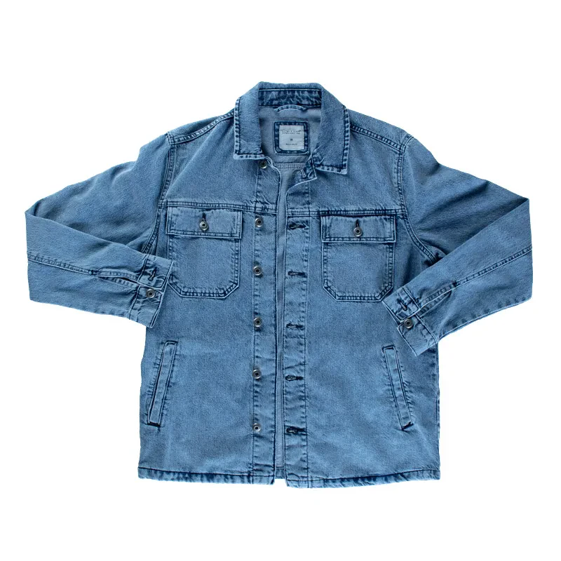 DENIM WOVEN COAT  IN MEDIUM RODEO