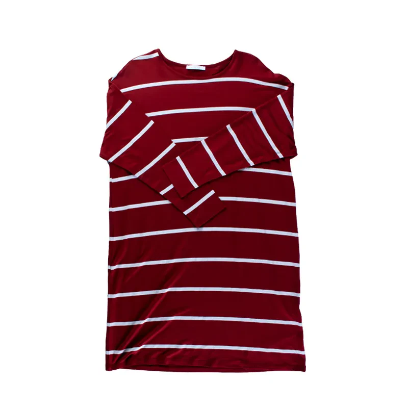LONG SLEEVED  JERSEY TUNIC IN DARK RED
