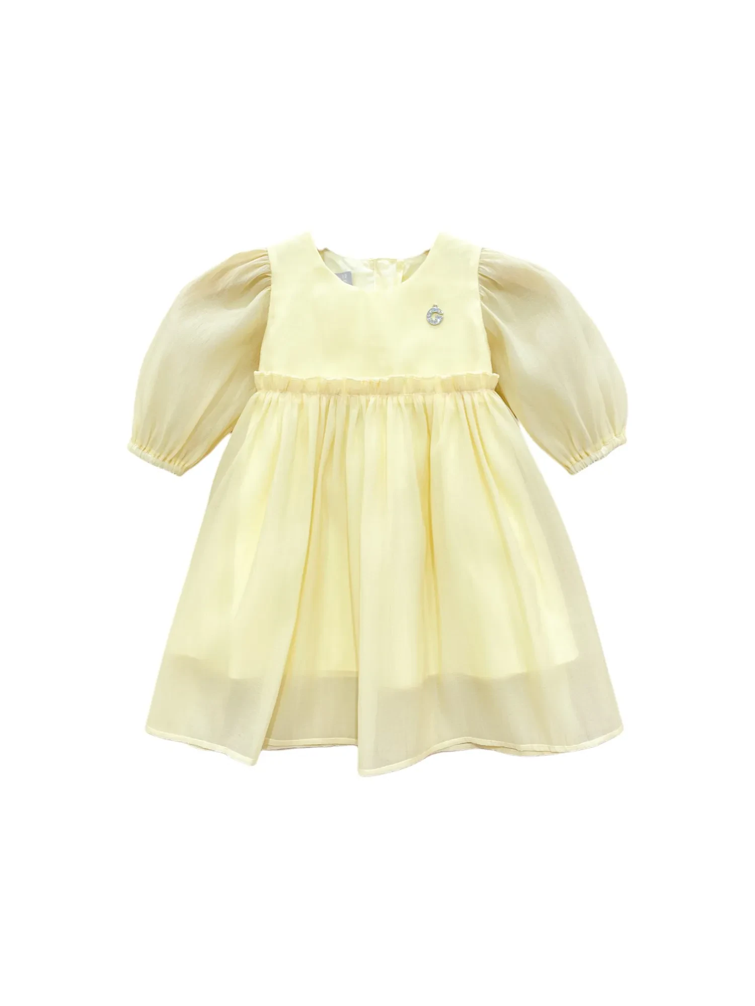 [6M-3Y] FLUF YELLOW COTTON DRESS