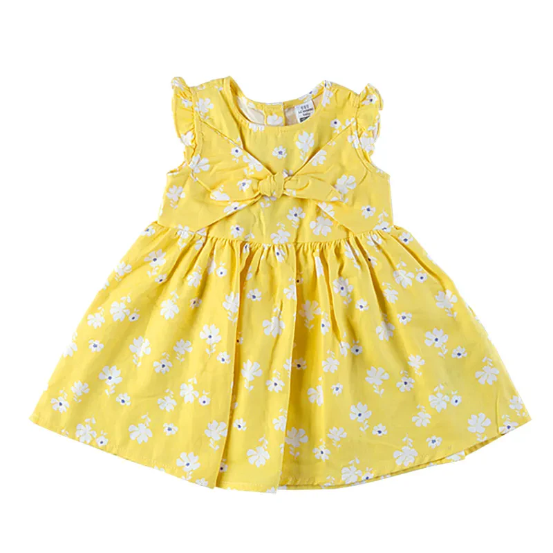  NEWBORN PRINTED DRESS  IN YELLOW