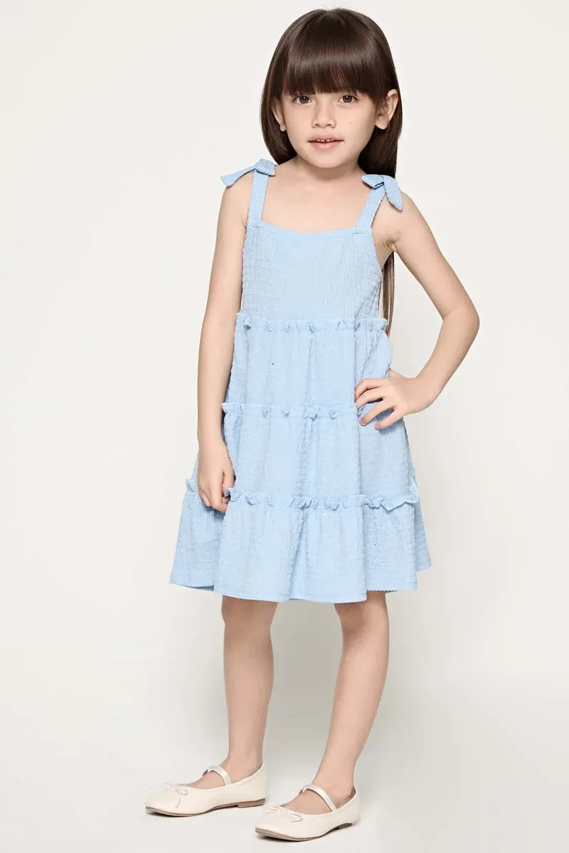 GIRL KNIT DRESS BLUE
