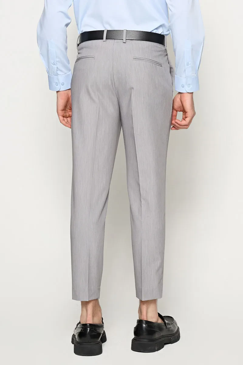MEN SLIM FIT LONG PANTS LIGHT GREY