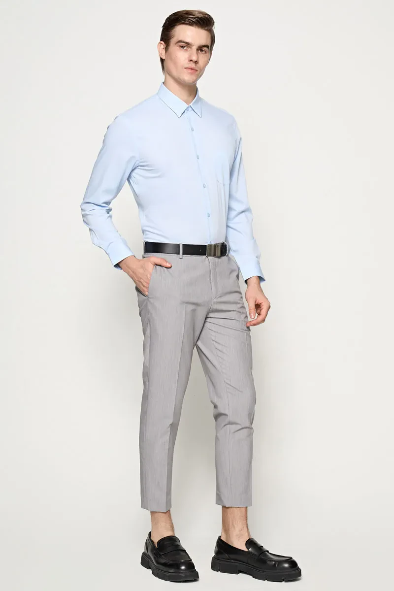 MEN SLIM FIT LONG PANTS LIGHT GREY