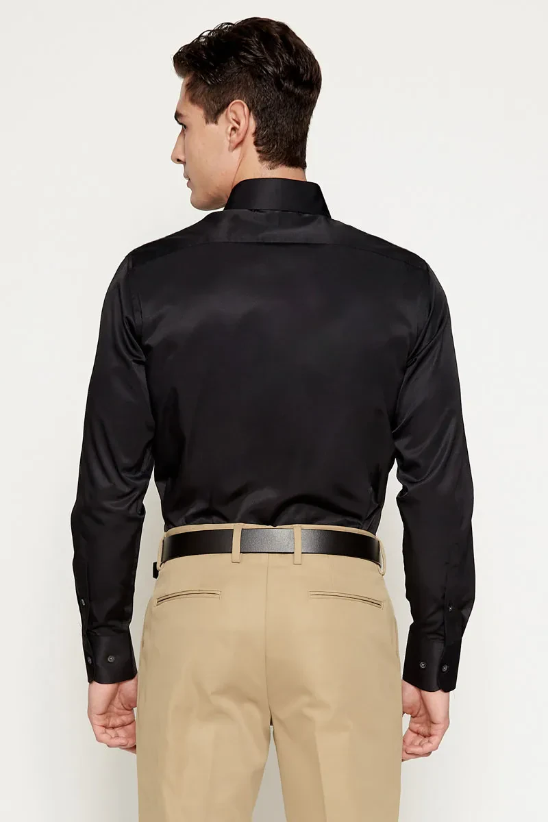 MEN LONG SLEEVE SHIRTS BLACK