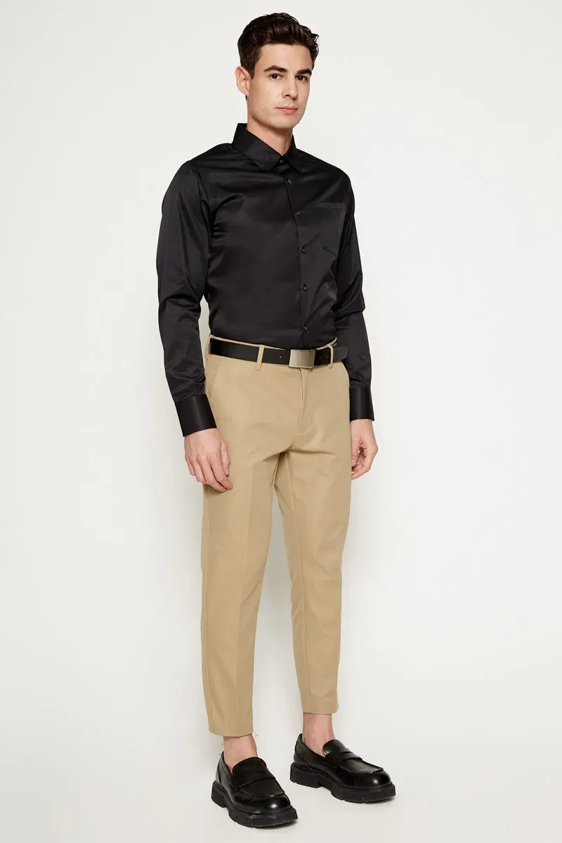MEN LONG SLEEVE SHIRTS BLACK