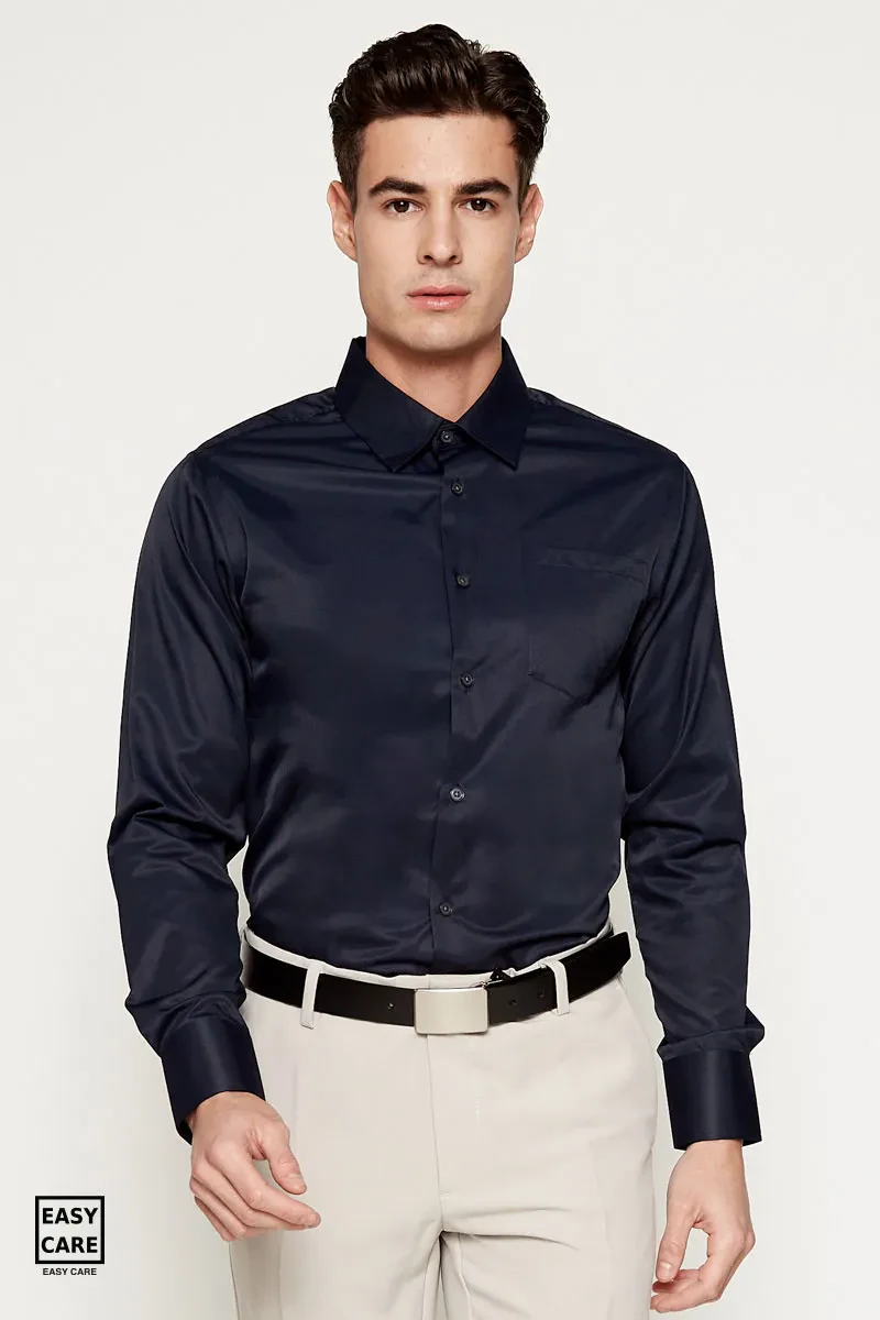 MEN LONG SLEEVE SHIRTS NAVY