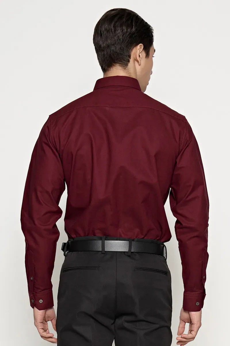 MEN LONG SLEEVE SHIRTS MAROON